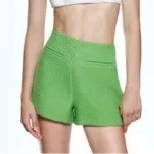 Zara High Waist Green Tailored Shorts